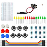 HASTHIP® Electronic Circuits Starter Kit for UNO R3 Board Microcontroller Learning, with Blinking LEDs Jumper Wire Button UNO Microcontroller Board for Beginners Electronic Circuits Learning
