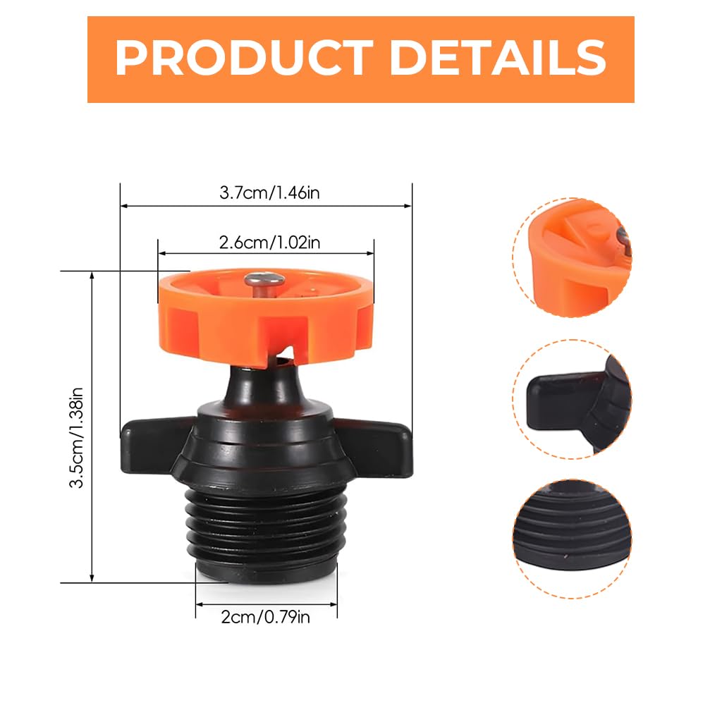 HASTHIP Garden Sprinkler Mist Spray Nozzles 10 Pcs for Drip Irrigation with 360° Rotating Heads