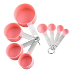 HASTHIP® 8Pc Measuring Cups and Spoons Set, Stainless Steel & BPA-Free Plastic Nesting Measuring Combo for Dry and Liquid Ingredients, Kitchen Baking Cooking Tools with Funnel