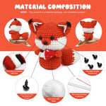 HASTHIP® Zibuyu DIY Crochet Kit Starter, Red Fox Crocheting Kit for Beginners, Complete Set to Make Fox Stuffed Toy, Creative Handmade Gift for Kids and Friends