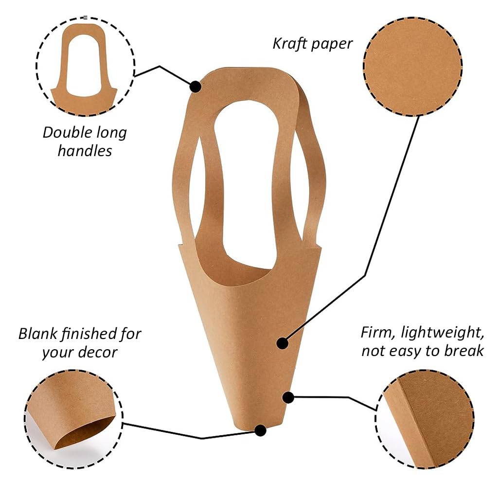 Gilprop 400 Pack Kraft Paper Flower Gift Bags - 13.8 Inch - View #3