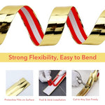 HASTHIP® 1 Roll Golden Wall Molding Trim Corner Guards Caulk Strip Apply Table Edge Door Frame Baseboard for Protection Decoration 9.84ft x 0.78in 3 PCS
