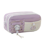 HASTHIP® Estuche para lápices de gran capacidad, organizador de papelería multicapa con 3 compartimentos, bolsa portátil para estudiantes, maquillaje y viajes, material duradero con cremallera suav