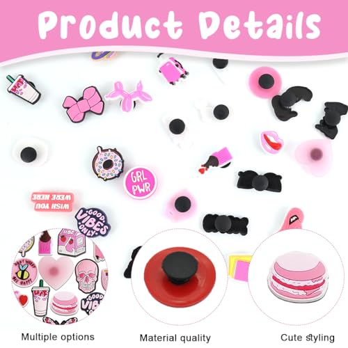 HASTHIP® Rubber 105PCS Pink Shoe Decoration Charms For Bubble Slides Sandals Clogs