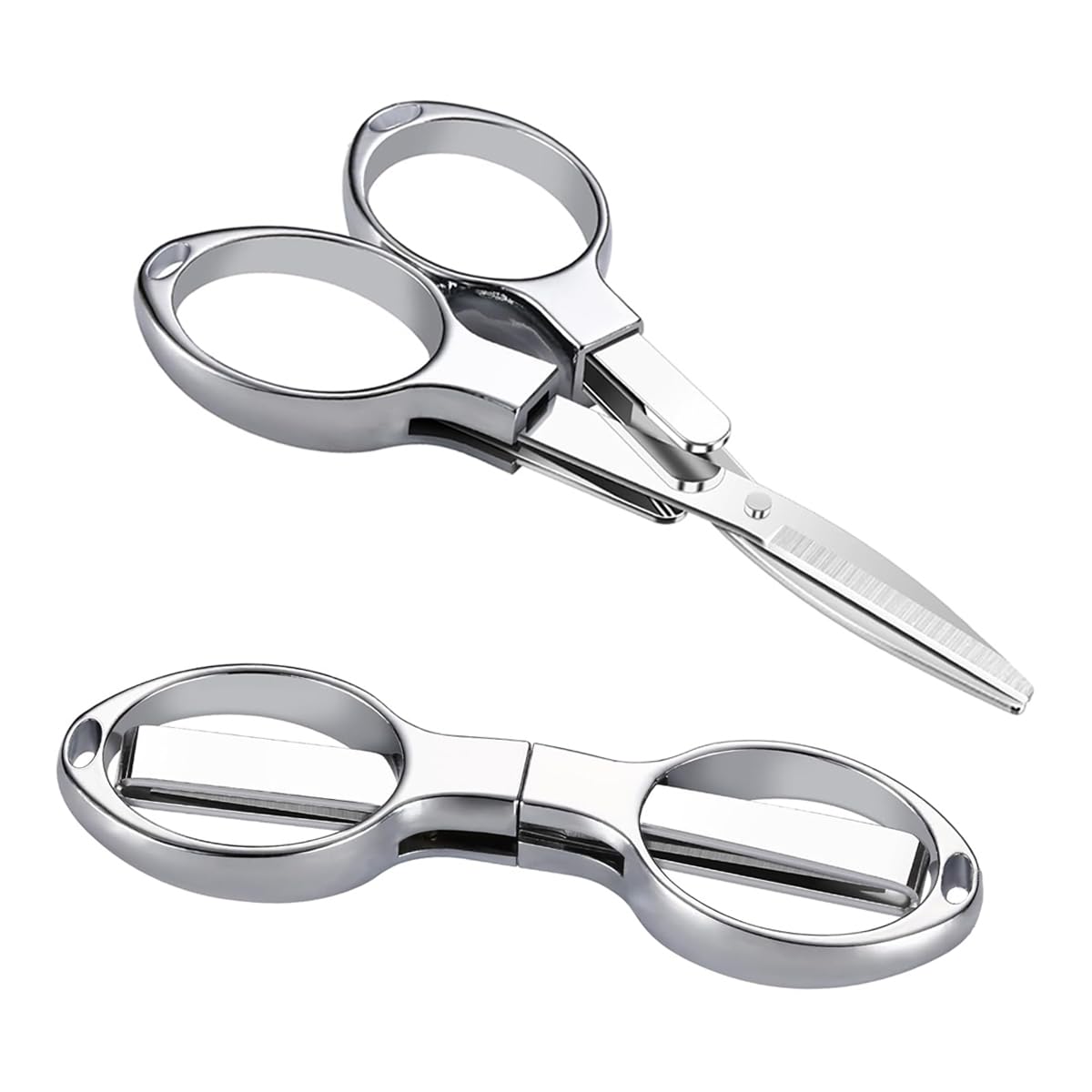 HASTHIP Folding Scissors for Travel and Home Use with Retractable Design | 2pcs Stainless Steel Blades