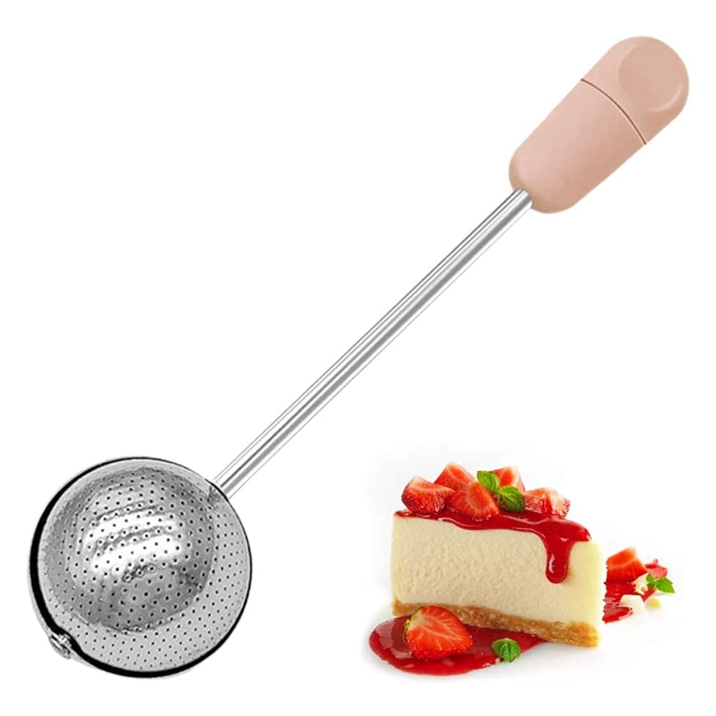 HASTHIP® Stainless Steel Spice Icing Powder Shaker, Fine Mesh Flour Sifter & Sugar Duster, Handheld Baking Sieve for Cocoa, Coffee, Cinnamon, Cake Decoration, Easy Clean, Durable Kitchen Strainer