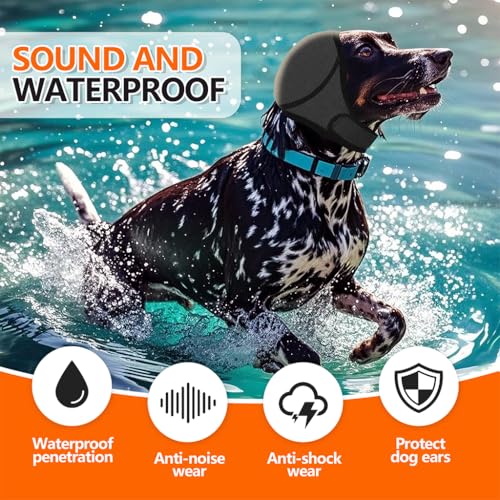 HASTHIP® Dog Ear Protectors, Calming Ears Cover, Dog Ear Muff with Adjustable Chin Strap, Anxiety Relief Headwear Noise Reduction Protective Ear Cover for Eating, Swimming, Therapy, L