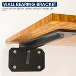 HASTHIP Shelf Brackets for Wall Shelves featuring 90 Degree Heavy Duty Design and Black Iron Finish