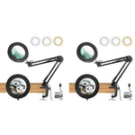 HASTHIP Desk LED Magnifier for Repairing and Reading with 10X Lens and Flexible Arm | USB 3‑Color Modes Clip Lamp