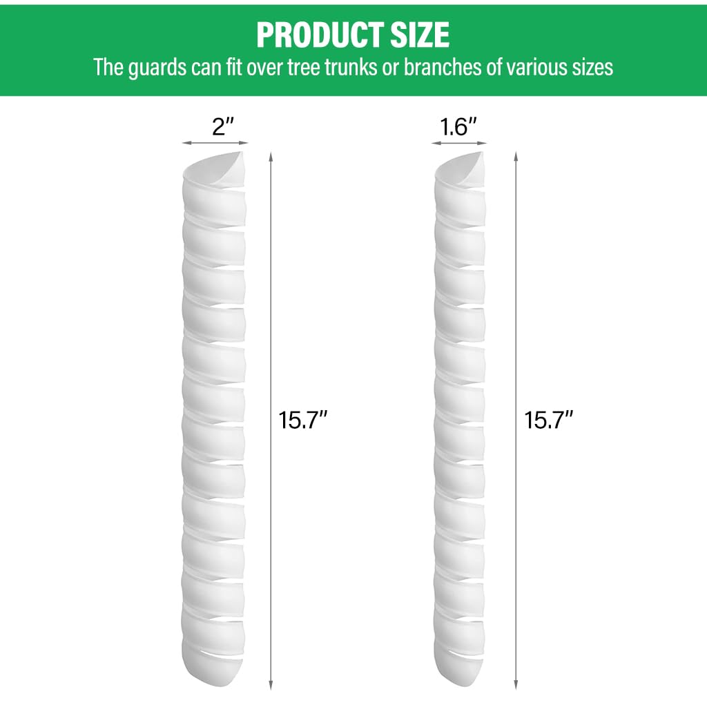 2Pcs Saplings Protector Plastic Tree Guards Tree Branch Protector 15.7 Inches Protector for Saplings Spiral Tube Wraps Saplings Guard Plastic Saplings Tree Guards