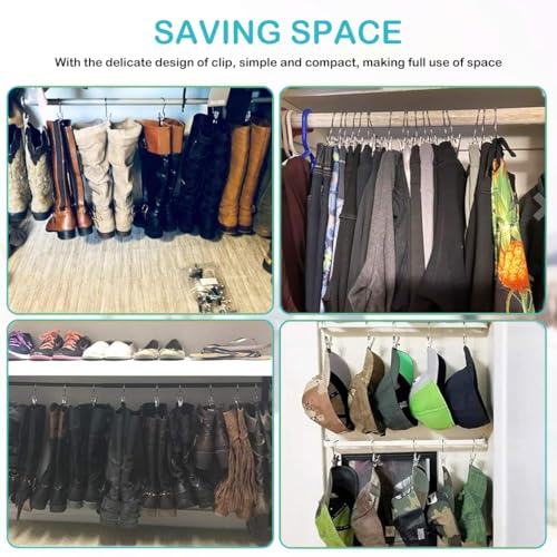 HASTHIP® ZIBUYU 20 Pack No-Trace Rubberized Cloth Clips with Hooks, Multi-Purpose Drying Clips for Towels, Socks, Baby & Adult Garments, Strong Plastic Laundry Pegs for Indoor & Outdoor Use