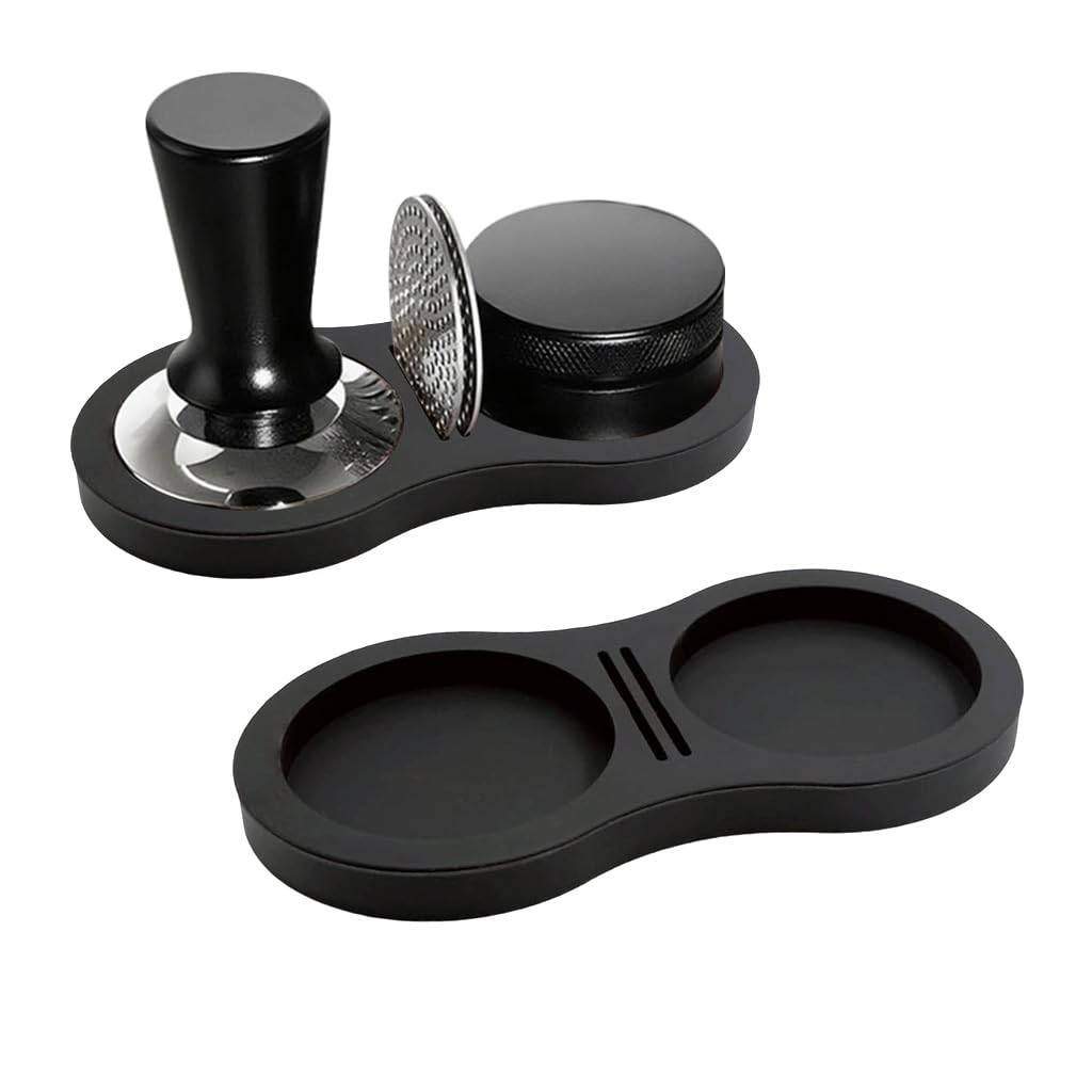 HASTHIP® Coffee Tamper Storage Stand 2 in 1 Silicone Base for 51-58mm Tamper & Distribution Tool, Silicone Organizer Dock Organizer, Espresso Coffee Machine Tools