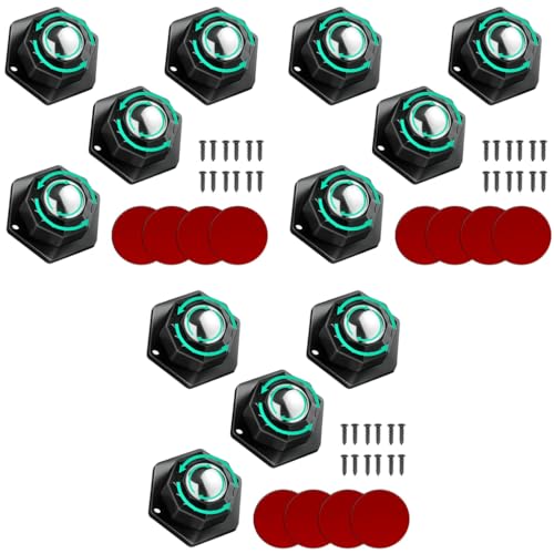HASTHIP® 12PCS Caster Wheel 20mm Self Adhesive 360 Swivel Wheels for Furniture Small Appliance DIY Modification Moving Table Heavy Duty 200Kg Loading Capacity