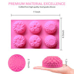 HASTHIP Silicone Soap Molds for DIY Soap Making with 6 Flower Shapes and 3 Panels | Food Grade Silicone