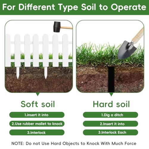 HASTHIP® 18PCS Garden Fence Outdoor Border 50x30cm Connectable Plant Partition Fences Decorative White PVC Decor for Flower Bed Green House Porch