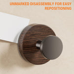 HASTHIP Suction Wall Hooks for Bathroom and Kitchen with Strong Hold and Wooden Grain Base | 4Pcs Reusable Organizer