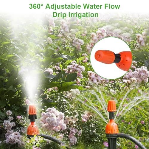 HASTHIP® 2 in 1 Drip Irrigation Emitters and Atomizing Nozzle for 1/4" Drip Irrigation Tubing