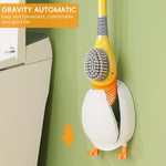 HASTHIP Toilet Brush with Built-in Soap Dispenser and Double-Sided Bristles | Yellow Duck Holder