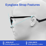 HASTHIP Kids Glasses Straps with Adjustable Elastic Anti Slip Retainer 9pcs for Children | Fits 18–27cm