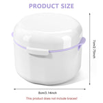 HASTHIP Denture Case for Travel with Double Layer Strainer Basket 8.8×9.6×7 cm White | Medical Grade PP Storage Cup