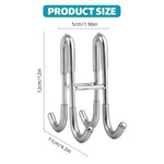 HASTHIP Door Hook Rack for Glass or Room Doors featuring 4-Prong Double-Sided Design | Stainless Steel Removable Organizer