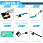 HASTHIP® Soldering Iron Kit with On Off Switch, Adjustable Temperature 200 to 450C, Electric Soldering Kit Set Tool with 5 Tips for Electronics Repair, DIY Electronics Assembly and Circuit Board Work