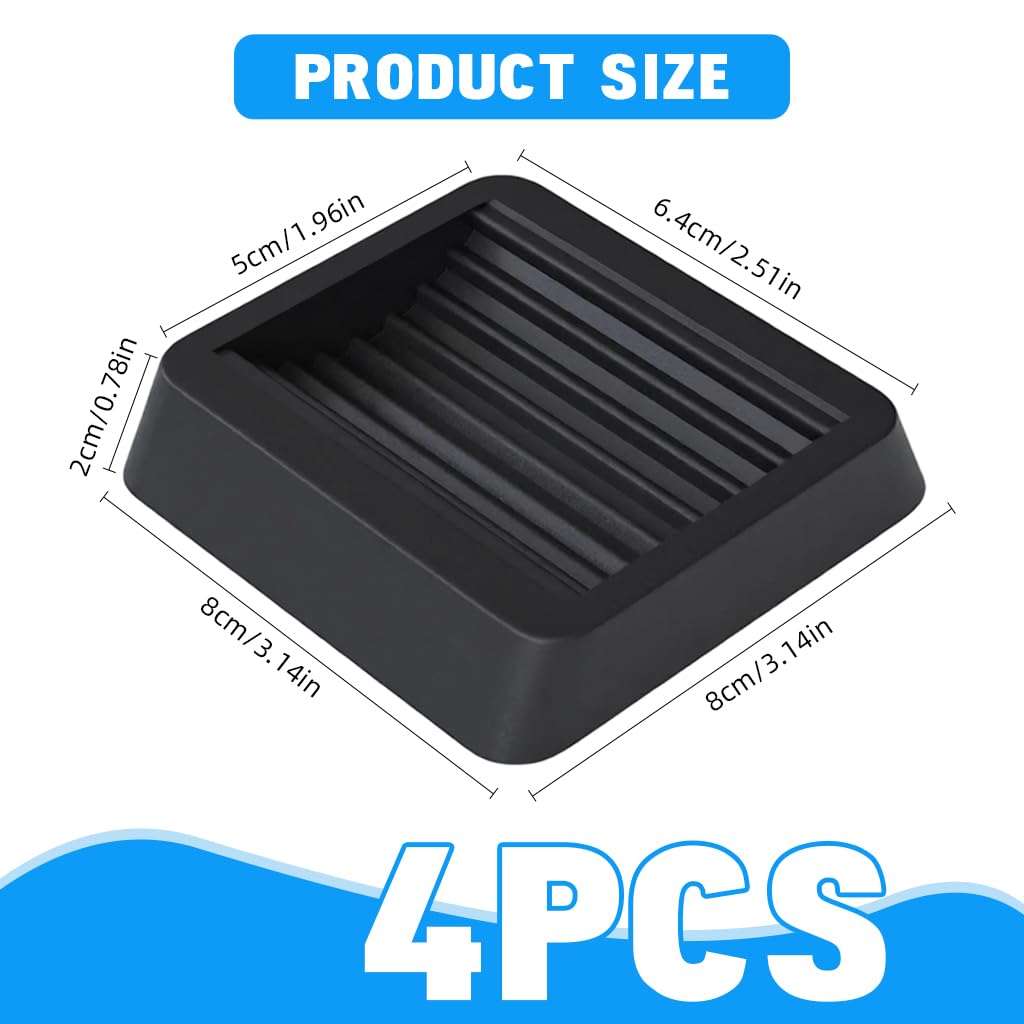 HASTHIP Caster Wheel Pads for Office Chairs and Furniture featuring 3.14 in Grooved Rubber | Non Slip Floor Protection