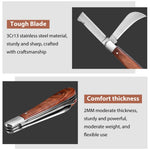 HASTHIP Grafting Knife for Plants with Dual Blade Folding Design and Wooden Handle 2 PCS