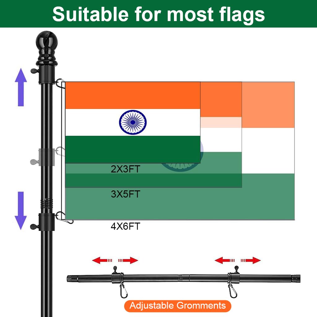 HASTHIP Flag Pole for Truck Hitch Mount with 116.5 cm Telescoping Rod & 360° Tangle-Free Design