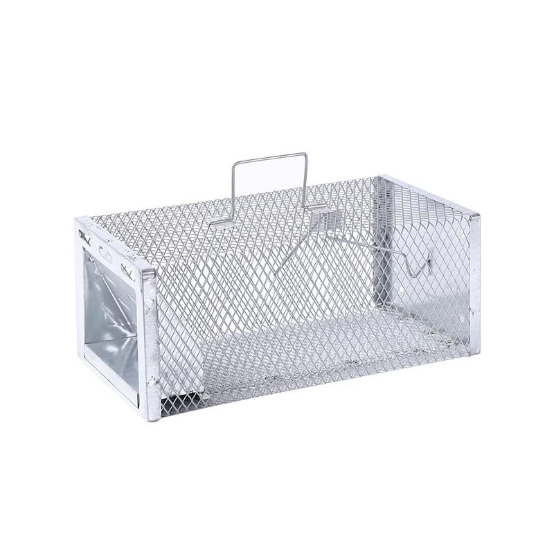 HASTHIP® Rodent Trap Wire Mouse Trap Multi-rats Trapping Cage with Handle Reuseable Mouse Trap One-Way Spring-loaded Door Fast Response Mouse Trap for Kitchen, Garage, House, 28cmx14.5cmx11.5cm