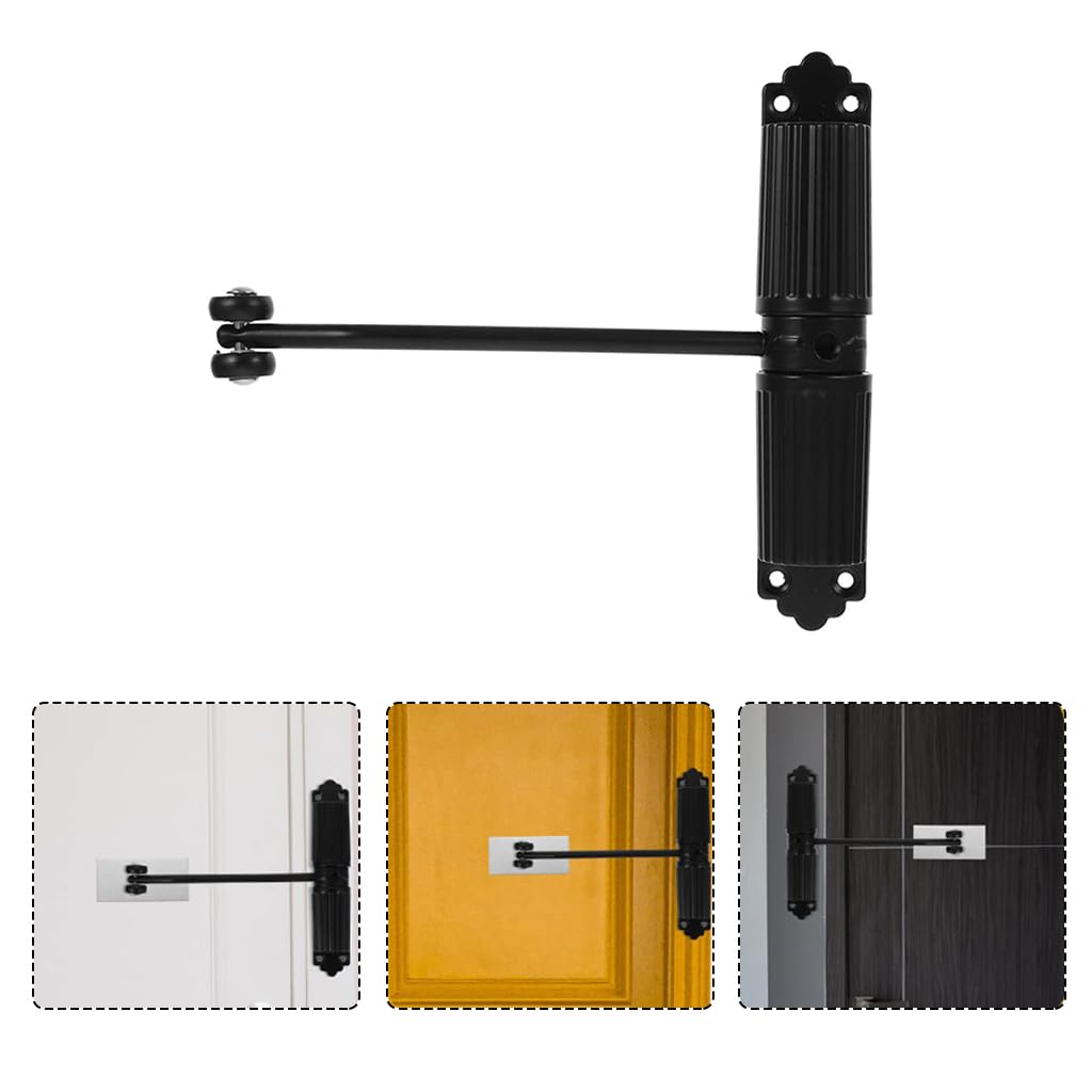 HASTHIP Door Closer for Wooden and Metal Doors with Adjustable Spring | Zinc Alloy Black 60 kg
