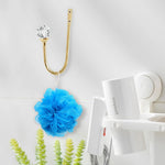 HASTHIP Curtain Holdback Wall Hooks for Drapery featuring Acrylic Crystal Ball Tips | Golden Aluminum Alloy 2Pcs Set