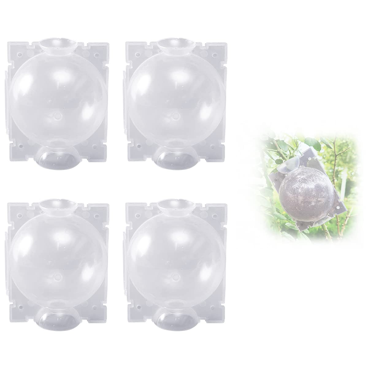 HASTHIP Plant Rooting Ball Set for Air Layering with Secure Locks 4pcs 8cm PP Plastic | Transparent Reusable Propagation Pods for Indoor and Outdoor Plants