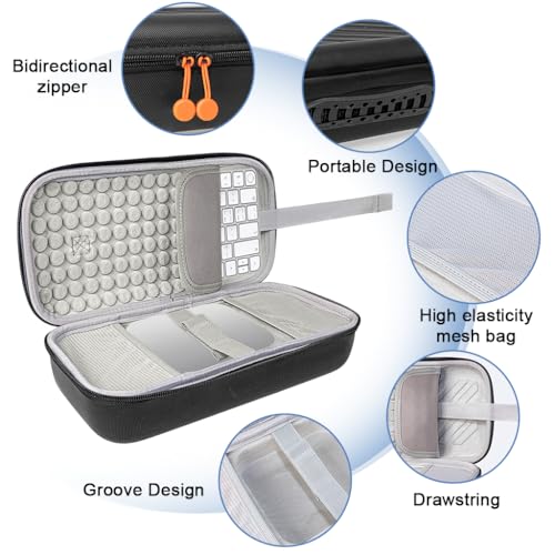 HASTHIP® Brand Storage Case Compatible with Apple Mac mini M4/M4 Pro 2024, Hard EVA Protective Travel Carrying Case with Handle, Anti-Scratch Organizer Box for Magic Keyboard, Mouse, Trackpad and