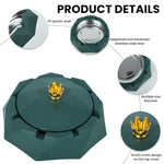 HASTHIP Fashion Desk Ashtray with Lid featuring Crown Handle and Stainless Steel Liner | Green Gift Choice