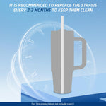 HASTHIP Silicone Straws for Stanley 40oz Cup with 11.8in Reusable Design and Sakura Caps | BPA Free