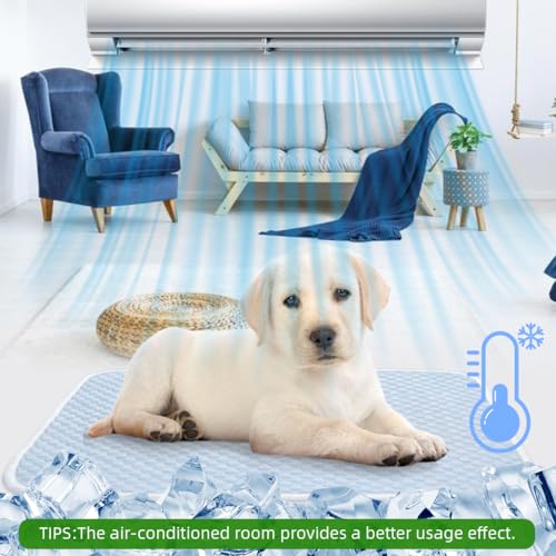 HASTHIP® Small Dog Mat 100x75cm, Cool Summer Pet Bed, Comfortable Sleeping Pad for Dogs and Cats, Easy Clean, Supports Up to 90lbs, Breathable Portable Cushion for Pets
