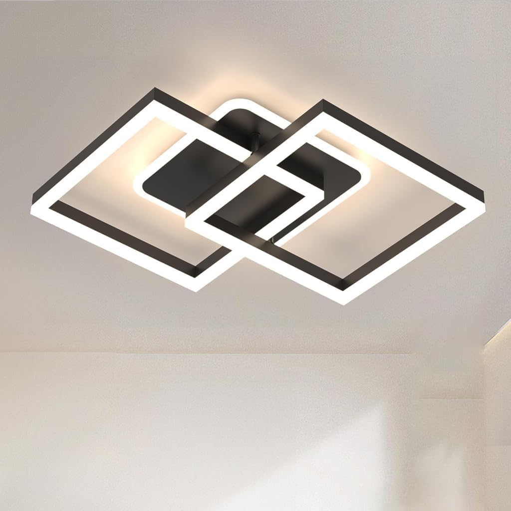 Hasthip Modern Geometric LED Ceiling Light with Remote Control & Dimmable Design