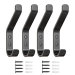 HASTHIP Wall Hooks for Home Use featuring Dual Hook Design and Zinc Alloy Material | 2Pcs Black