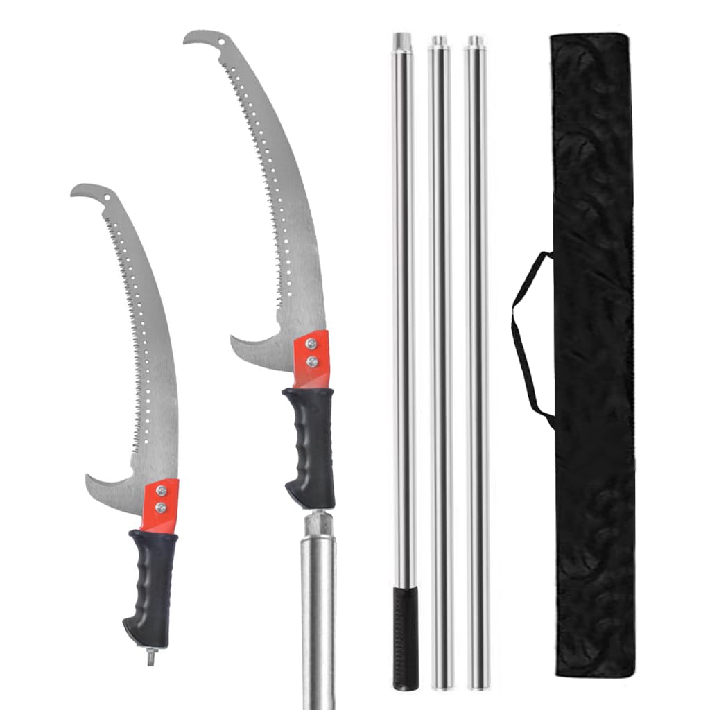 HASTHIP Tree Pruning Pole Saw for High Limb Gardening with 118 in Reach and Curved Blade