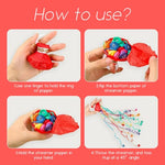 HASTHIP® 10Pcs Red Hand Throw Confetti Paper Streamers,Pull Ring Ribbon Pull Flower Spray For Anniversary,Party Popper for Celebration and Party Birthday Decor Supplies Decor
