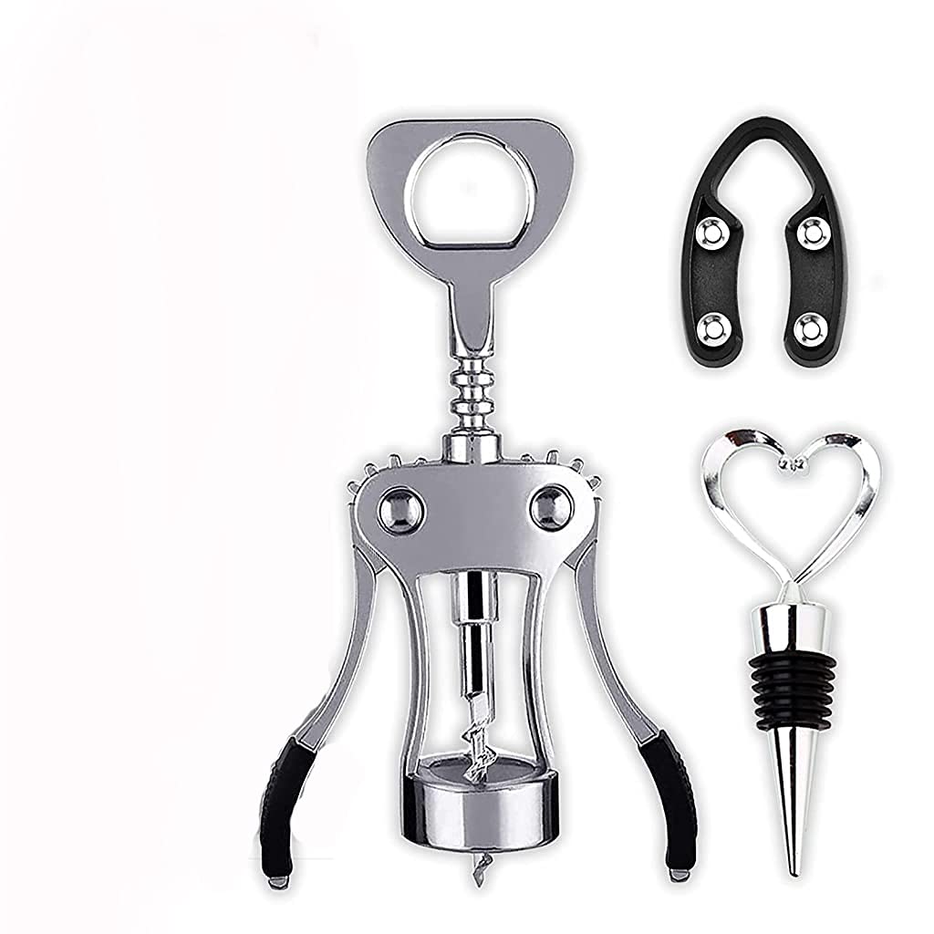 HASTHIP Wine Opener Gift Set for Home and Bar with 3 pcs Wing Corkscrew | Zinc Alloy Ergonomic Design