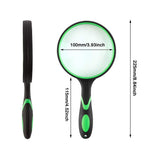 HASTHIP® Black Magnifying Glass for Reading - 5X Magnification with 100mm Real Glass Lens, Ergonomic Anti-Slip Handle Magnifier for Seniors & Kids, Shatterproof Magnifying Lens for Books & Hobbies