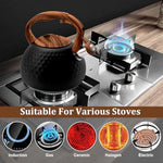 HASTHIP® 3L Stainless Steel Whistling Tea Kettle, Universal Water Boiler for Stovetop, Outdoor Portable Coffee Pot for Camping, RV, Picnic, Cooktop Safe