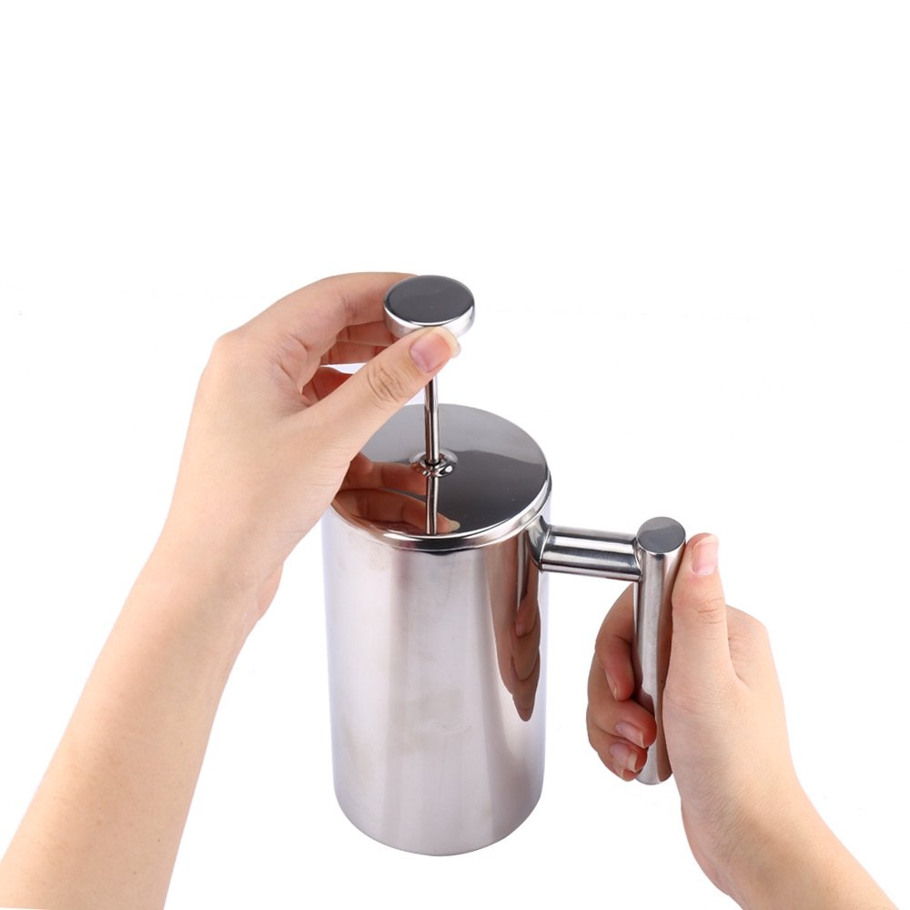 HASTHIP French Press Coffee Maker 800ml for Coffee and Tea with 4 Level Filtration | 304 Stainless Steel Double Insulated Design