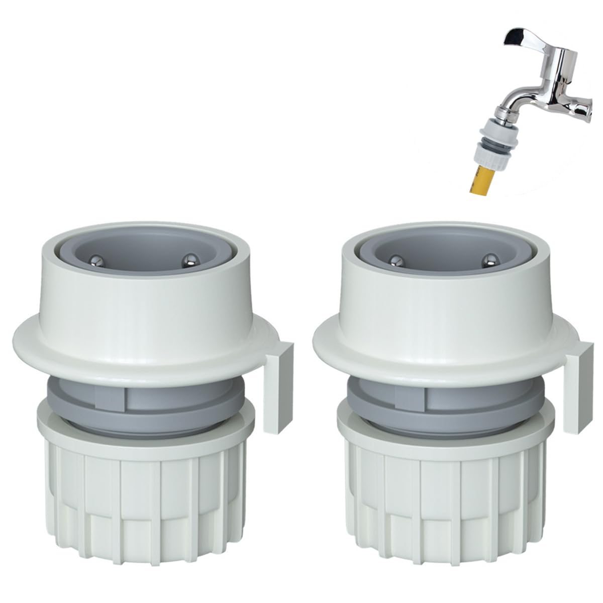HASTHIP Replacement Faucet Connector for Laundry Machine with Secure Snap On Design and Plastic Build | 2Pcs Universal Hose Adapter