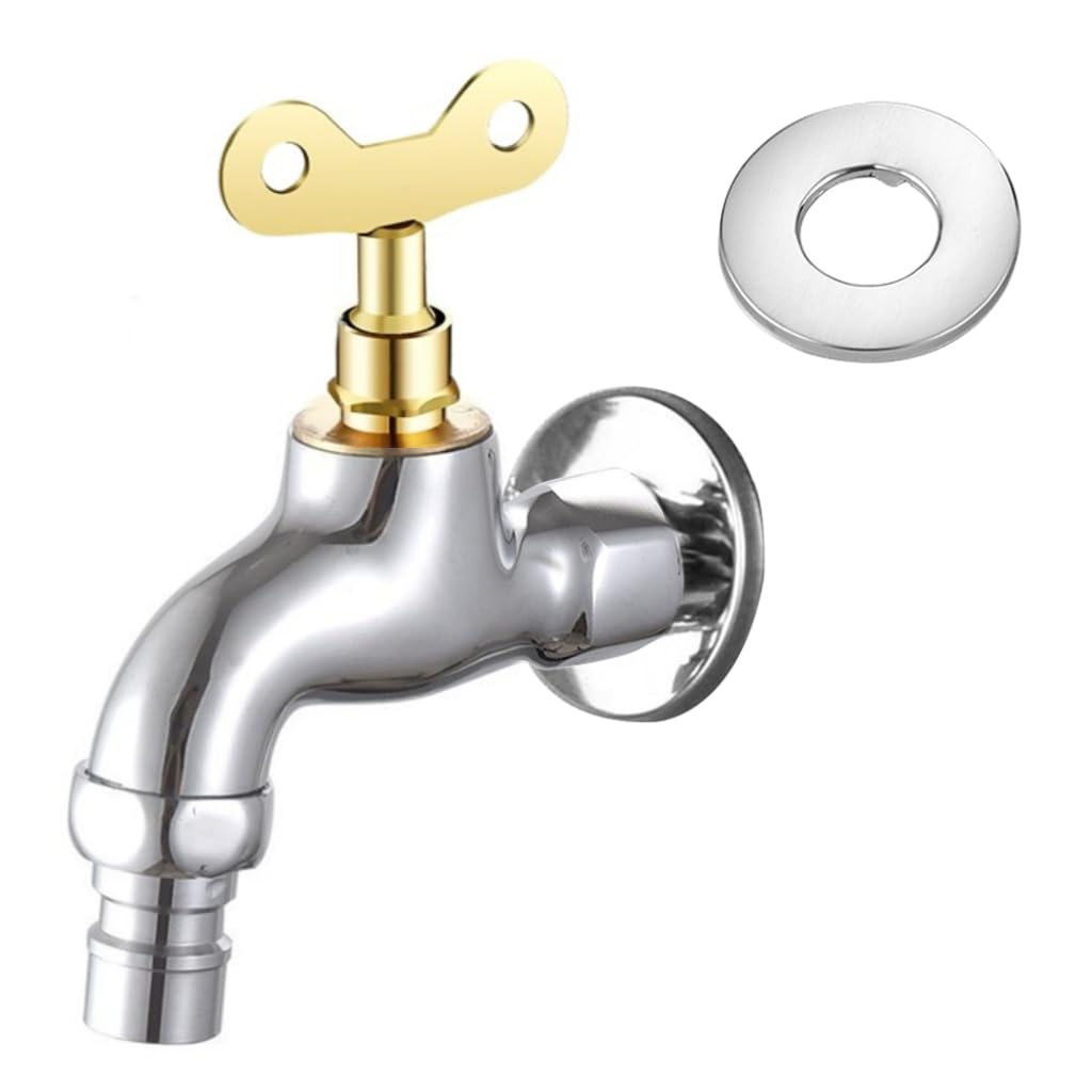 HASTHIP Lockable Faucet for Outdoor Spigots with 2 in 1 Key Valve and Zinc Alloy Body | Prevent Water Theft