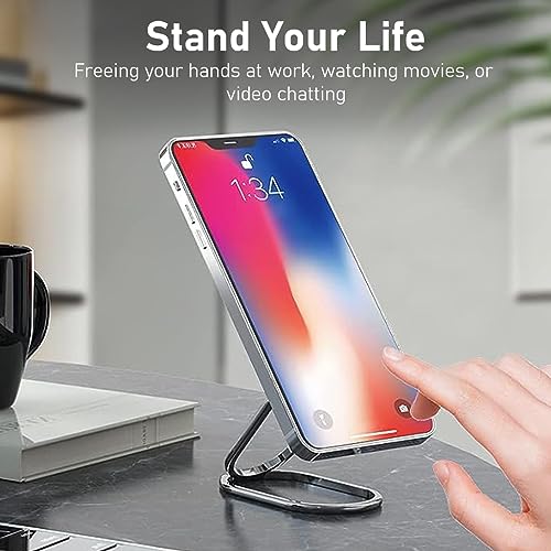HASTHIP® 3M Adhesive Foldable Phone Stand - Universal Zinc Alloy Grip Holder, 360° Rotation, For iPhone & Android, Compatible With Car Mounts, Ideal For Vlogging & Desk Use, Sturdy & Portable Design