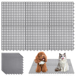 HASTHIP® 6Pcs Pet Cage Mat for Dog/Cat/Rabbit, Plastic Pet Flooring Mat Cat Cage Mats Dog Litter Catcher Pads, Waterproof Non-Slip Floor Mats for Cats Dogs Bunny Easy to Clean Cage Pads (1Pcs 30*30CM)