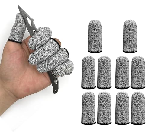 HASTHIP® 10pcs Gardening Finger Cots Cut Resistant Finger Protector Sleeves, Finger Covers Finger Protector Safe Finger Guards Finger Clots for Kitchen, Pruning, Planting